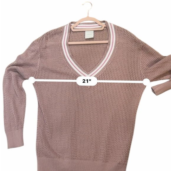 Varley Blush mesh V-Neck Sweater medium - Picture 6 of 8